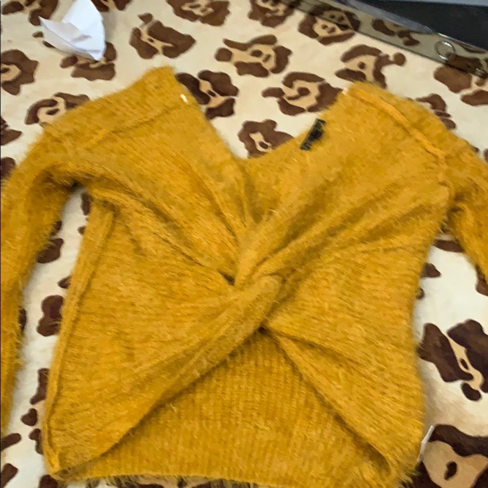 Yellow tie sweater